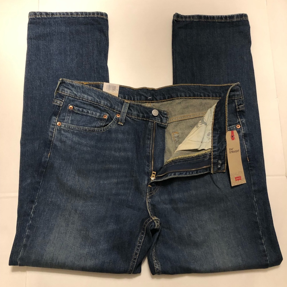 NWT Levi’s 514 Straight Fit Stretch Blue Jeans Size 36